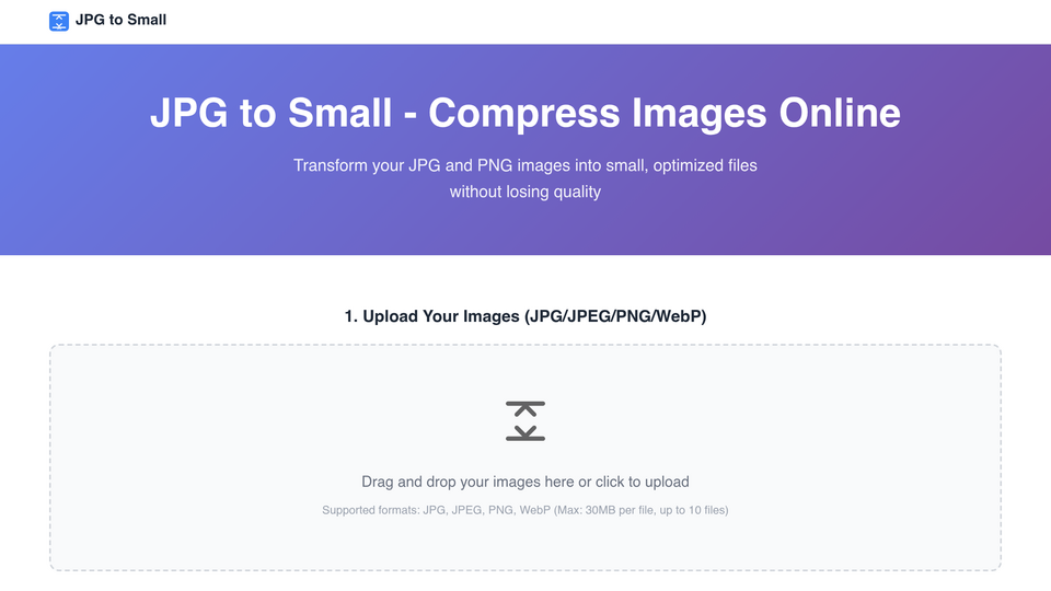 Screenshot of JPG to Small