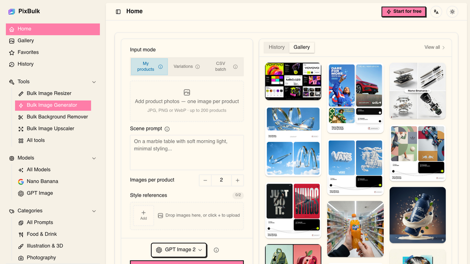 Screenshot of PixBulk