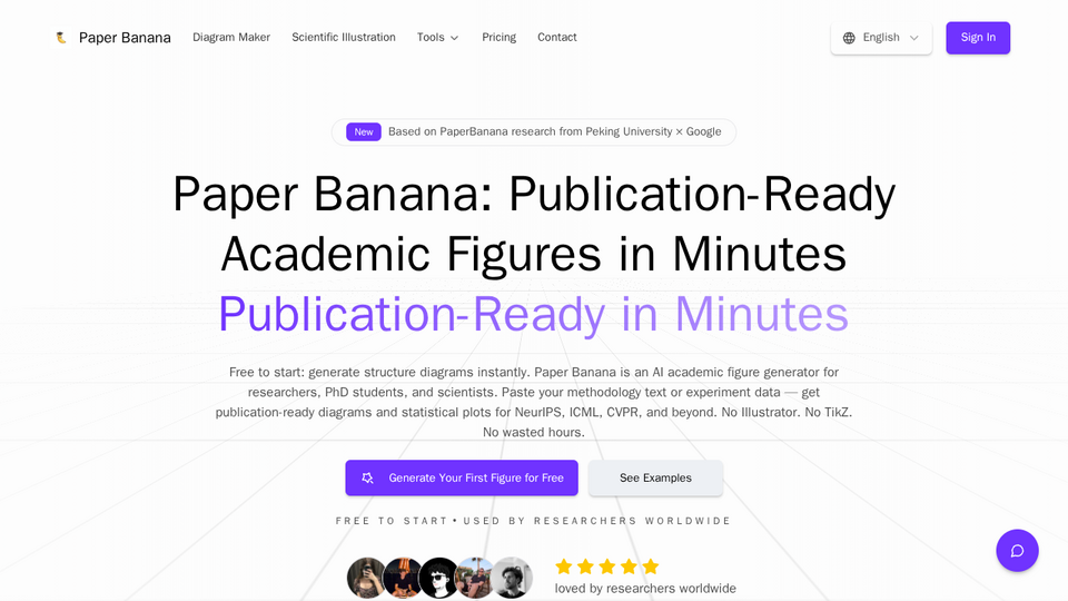 Screenshot of https://paper-banana.app