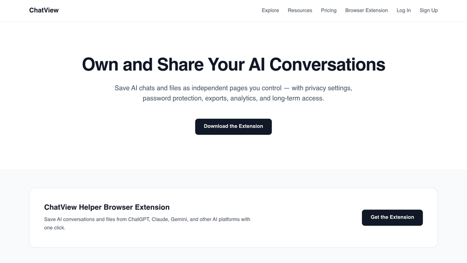 Screenshot of ChatView-AI Chat Share