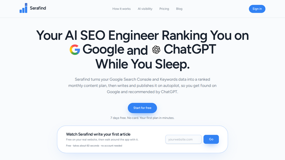 Screenshot of Serafind