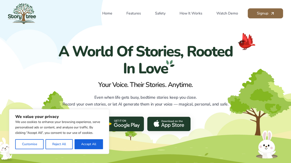 Screenshot of StoryTree App