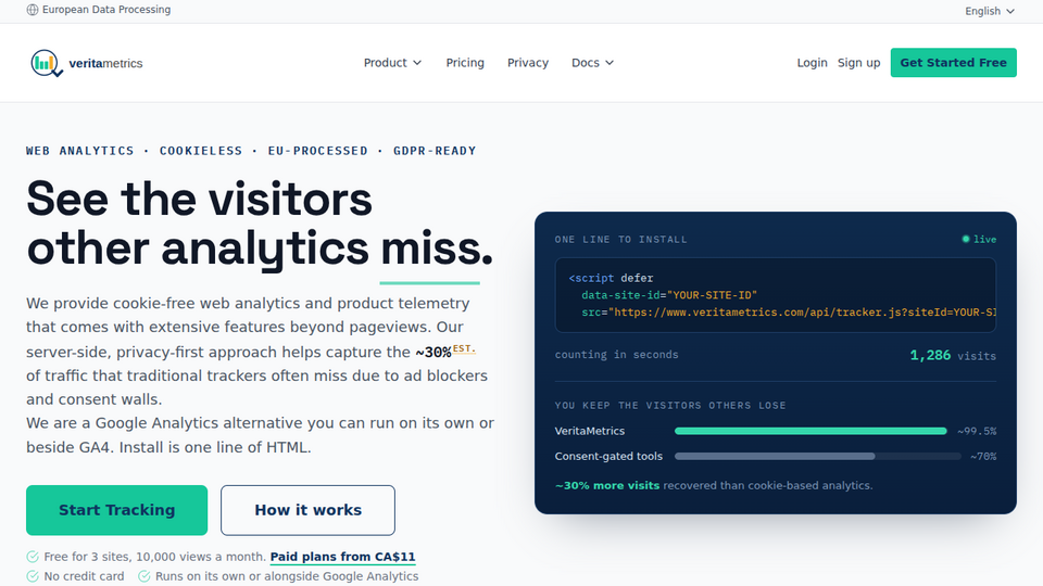 Screenshot of VeritaMetrics