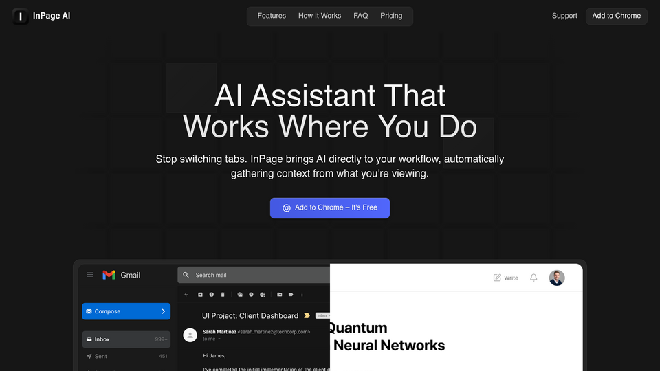 Screenshot of InPage AI