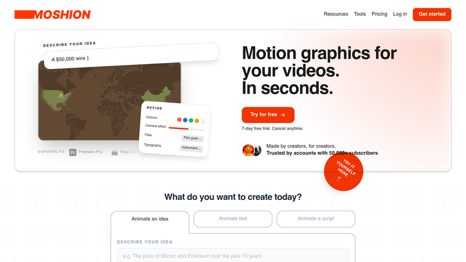 Screenshot of Moshion