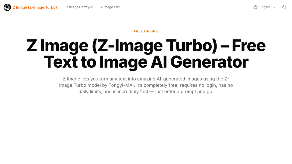 Screenshot of Z Image â€” Z-Image Turb