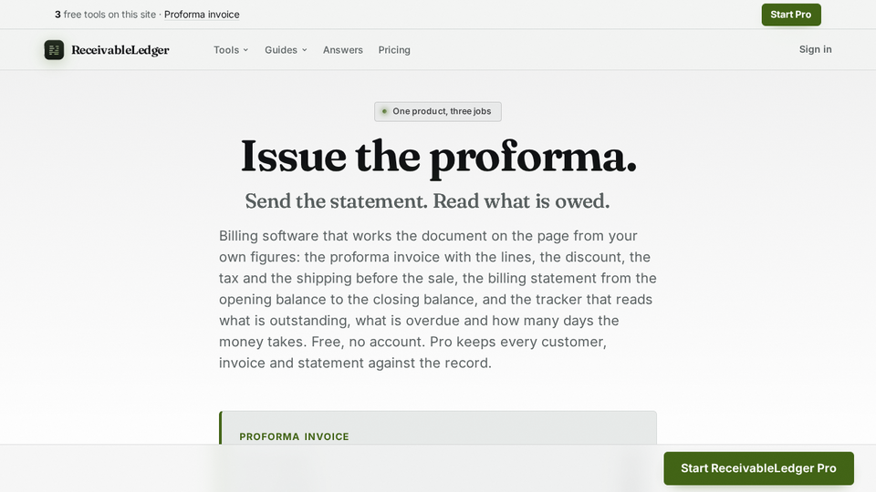 Screenshot of ReceivableLedger