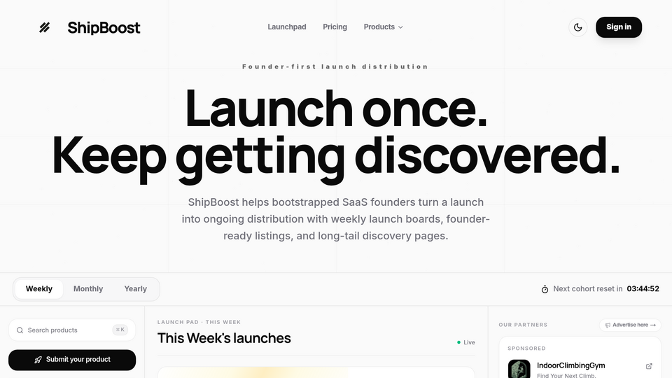 Screenshot of ShipBoost