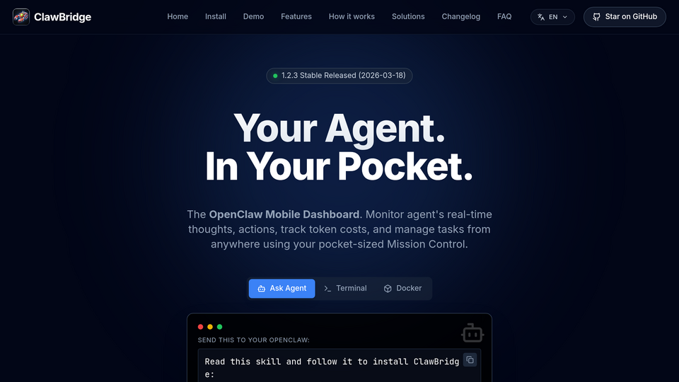 Screenshot of ClawBridge