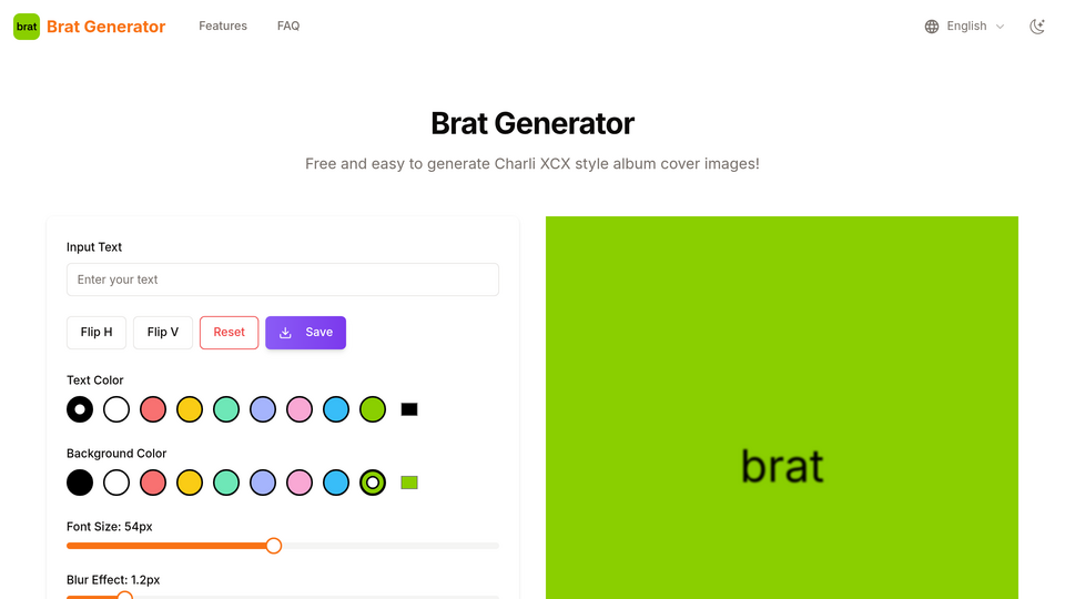Screenshot of bratgenerator.club