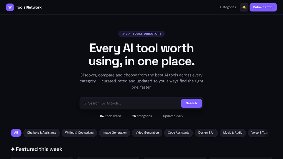 Screenshot of Tools Network