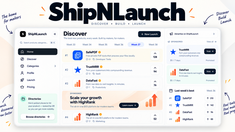 Screenshot of ShipNLaunch