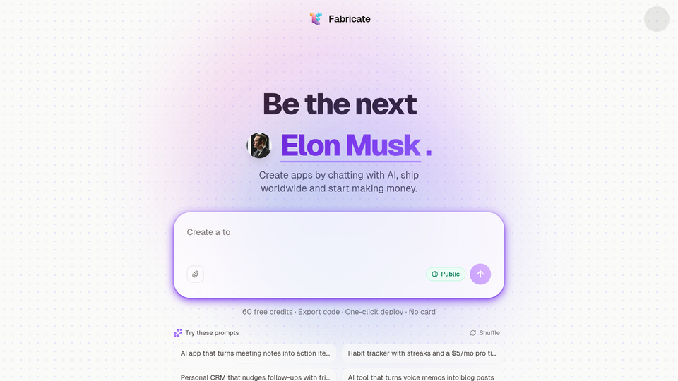 Screenshot of Fabricate