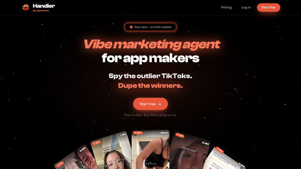 Screenshot of Handler - TikTok Agent