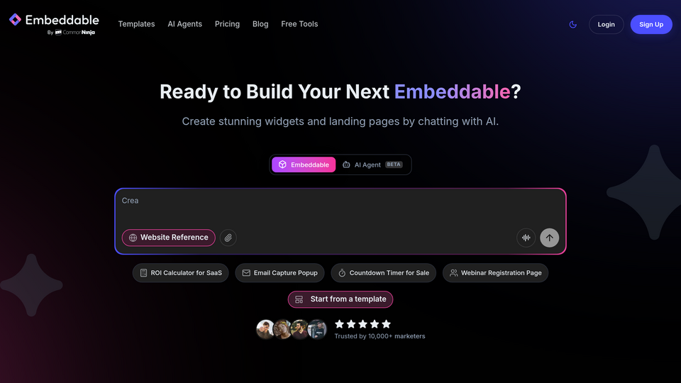 Screenshot of Embeddable