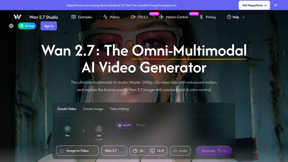 Screenshot of Wan 2.7