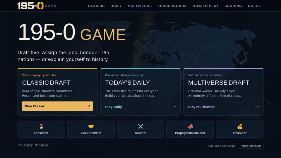 Screenshot of 195-0 Game
