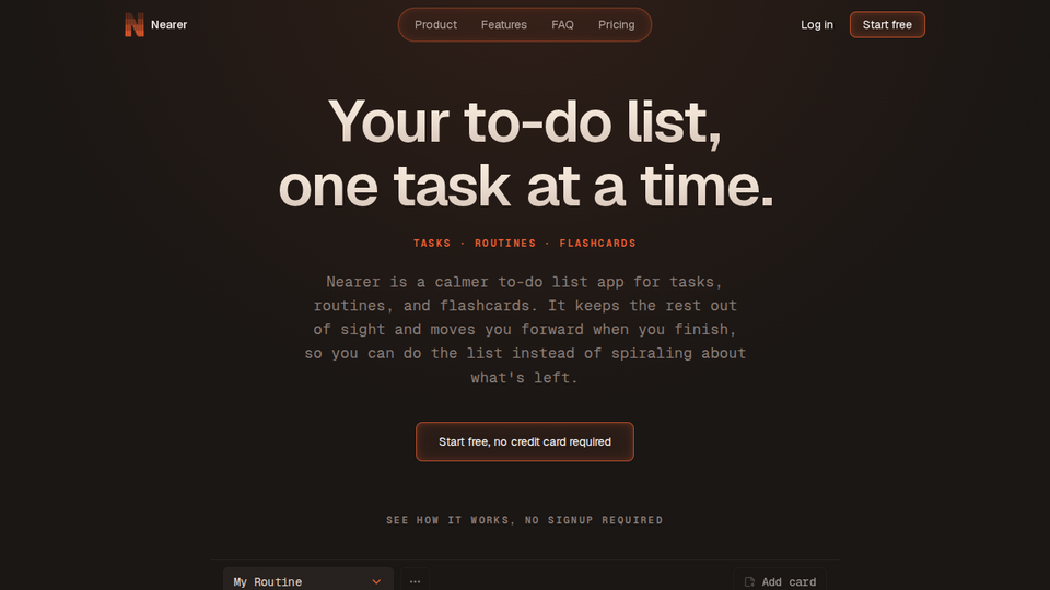 Screenshot of Nearer