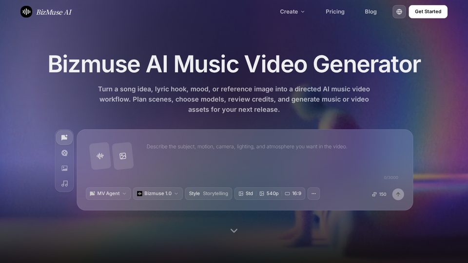Screenshot of BizMuse AI