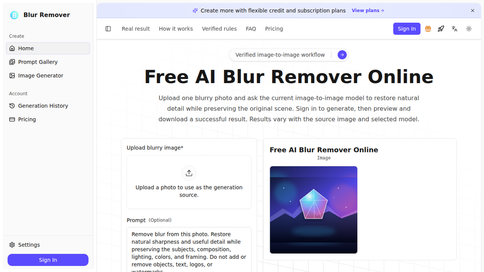 Screenshot of BlurRemover