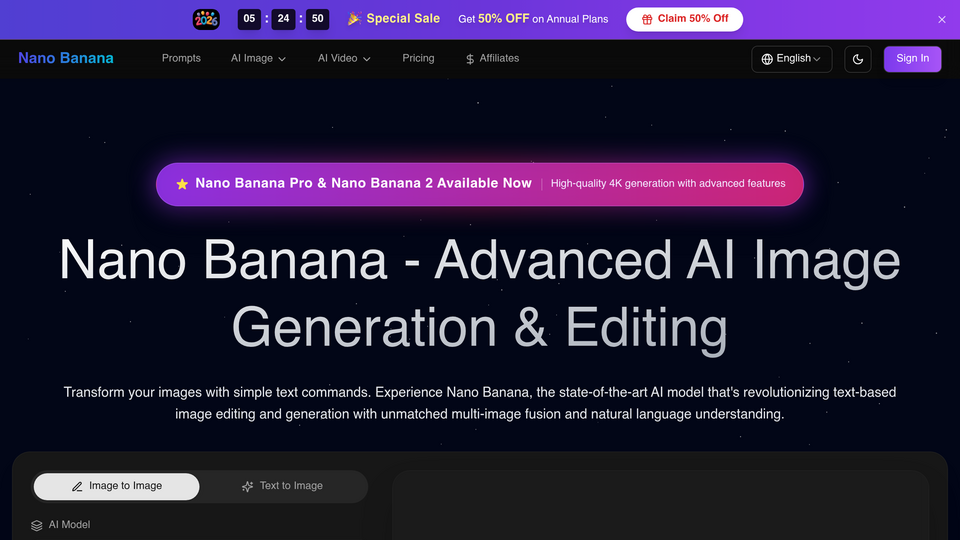 Screenshot of Nano Banana