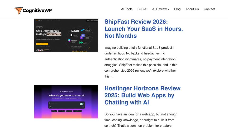 Screenshot of CognitiveWP