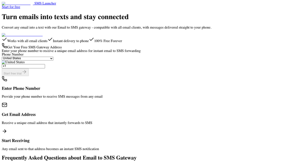 Screenshot of SMS Launcher