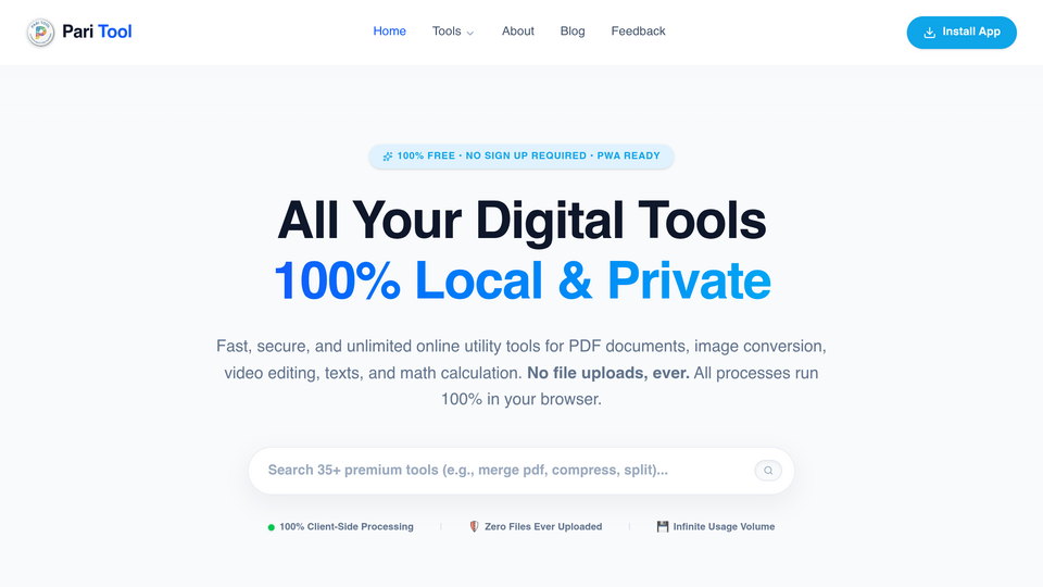 Screenshot of Pari Tool