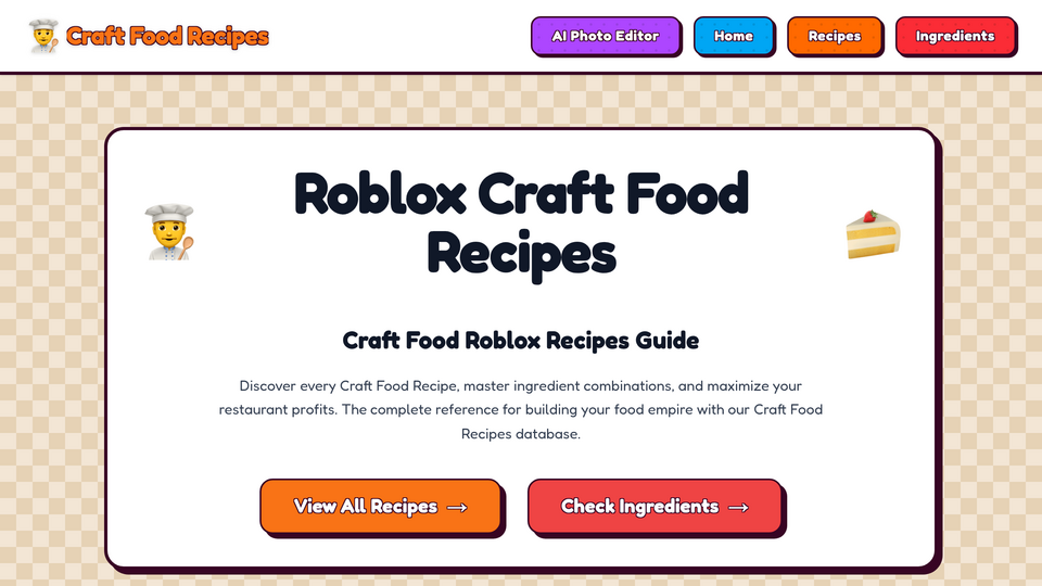 Screenshot of Craft Food Roblox Recipe