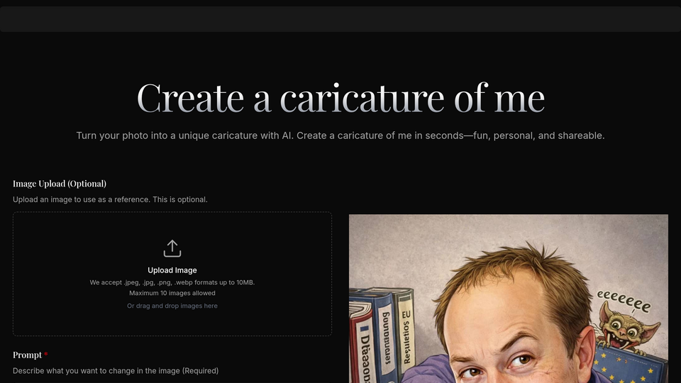 Screenshot of Caricature of Me