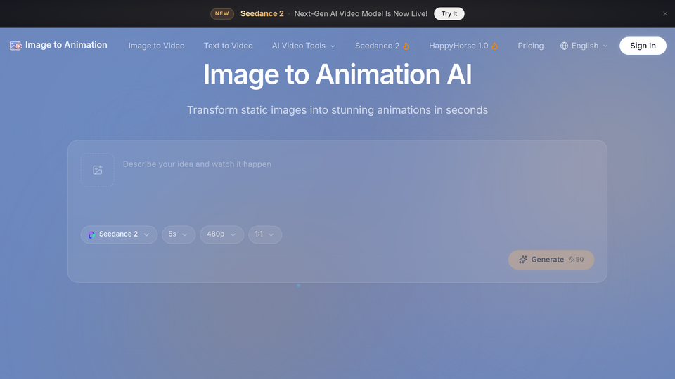 Screenshot of Image to Animation