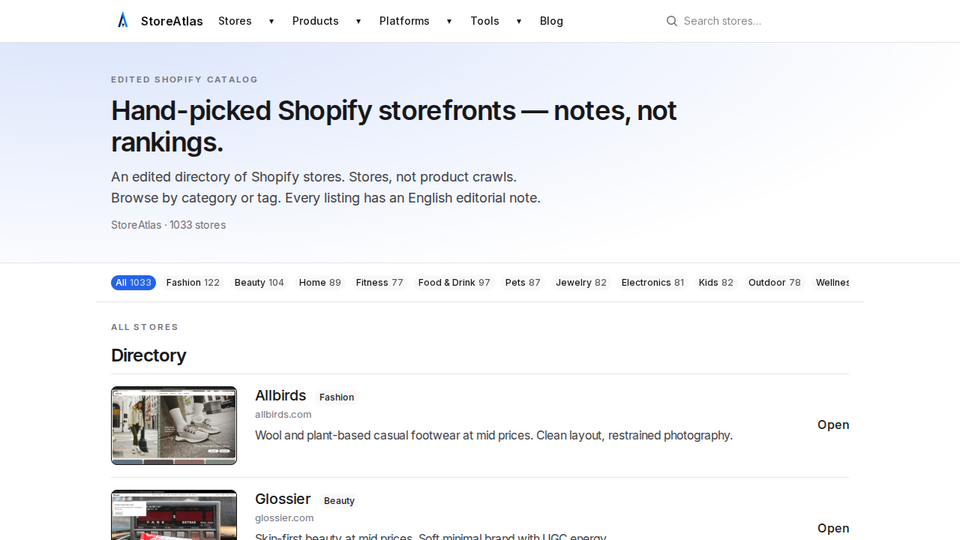 Screenshot of StoreAtlas
