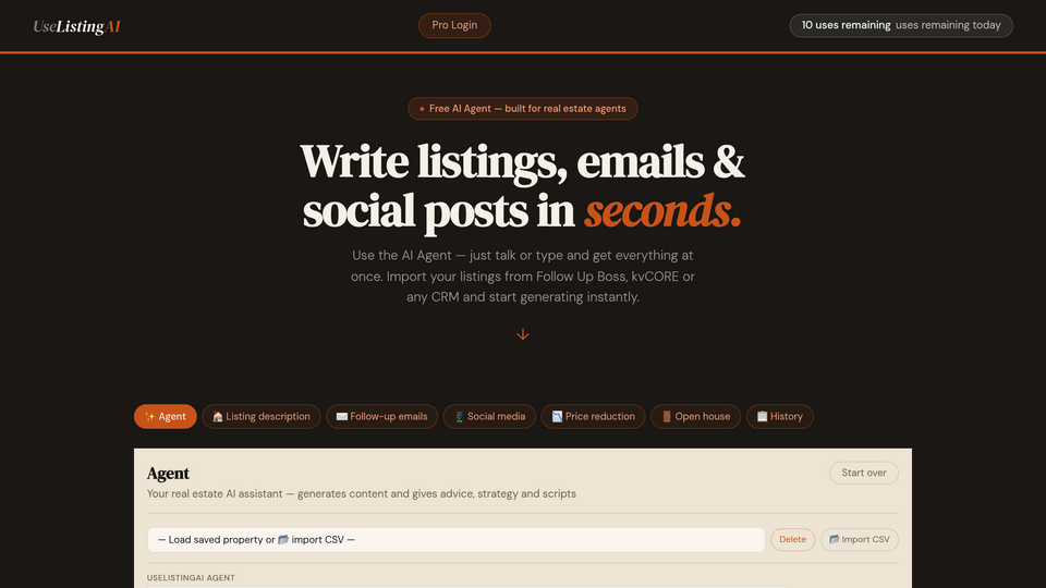 Screenshot of UseListingAI