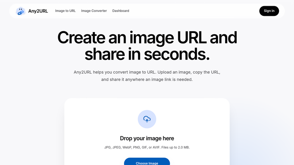 Screenshot of Any2URL