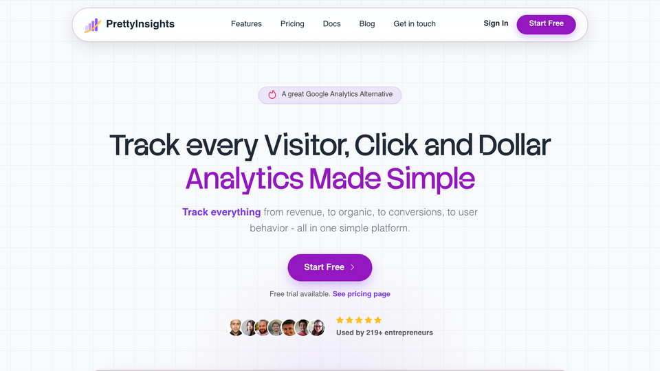 Screenshot of PrettyInsights