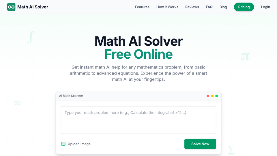 Screenshot of Math AI Solver