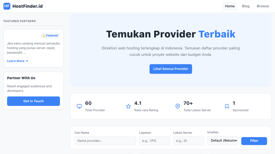 Screenshot of HostFinder.id