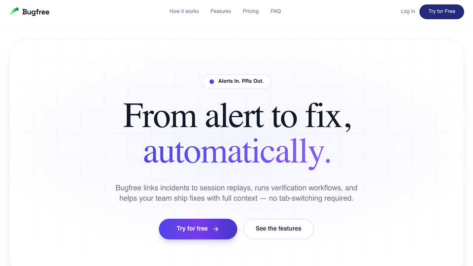 Screenshot of Bugfree