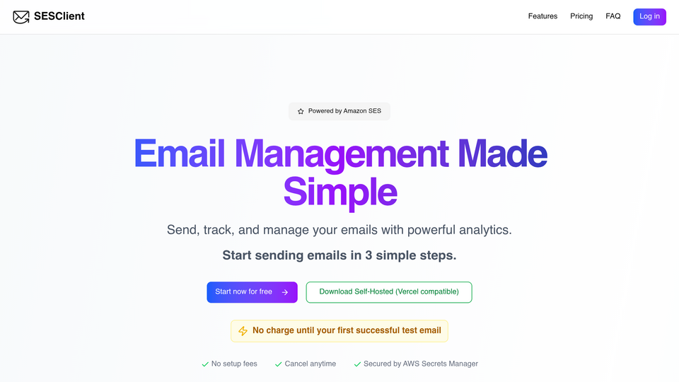 Screenshot of SES Client
