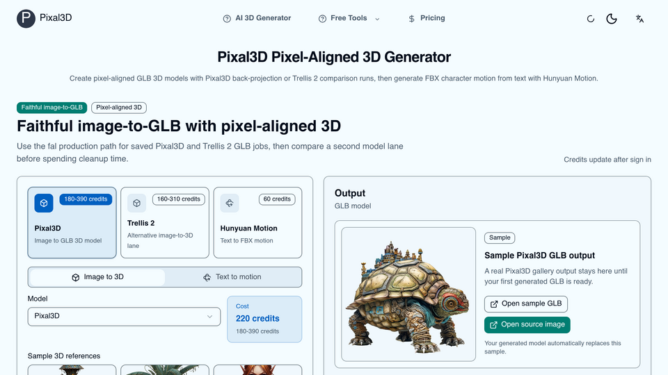 Screenshot of Pixal3D