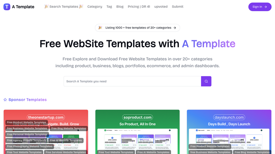 Screenshot of A Template
