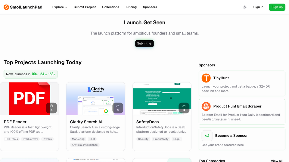 Screenshot of SmolLaunchPad