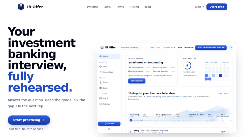 Screenshot of IB Offer