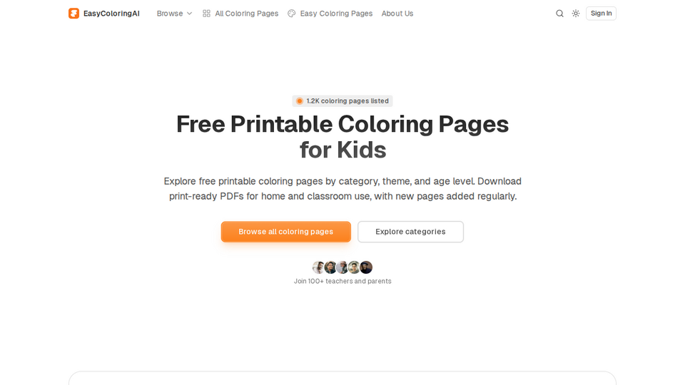 Screenshot of Easy Coloring Pages