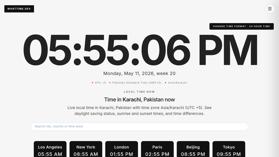 Screenshot of What Time