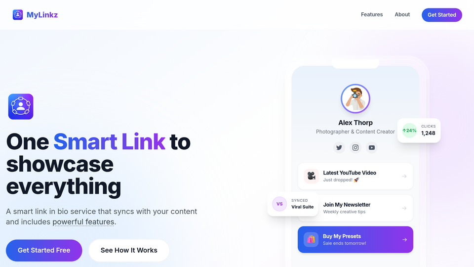 Screenshot of MyLinkz.me