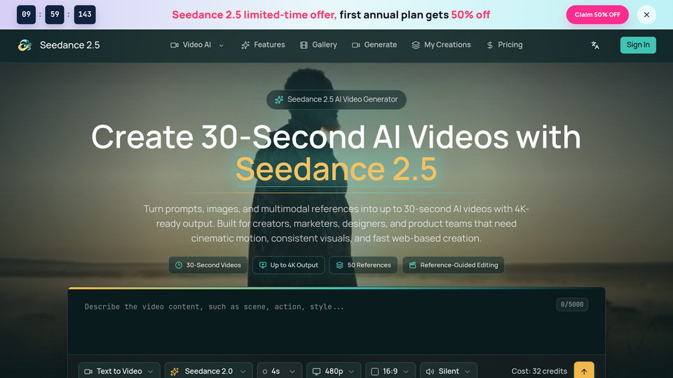 Screenshot of Seedance 2.5 AI