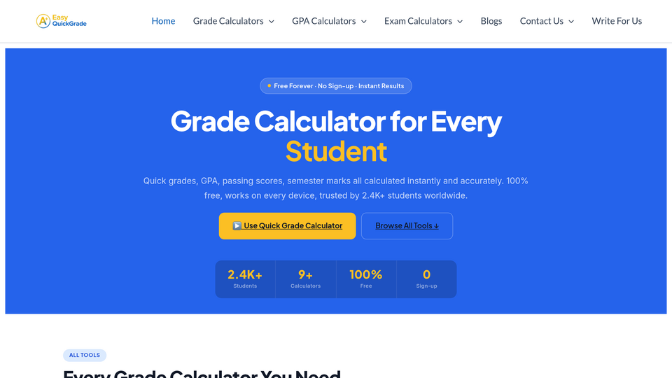 Screenshot of Easy Quick Grade
