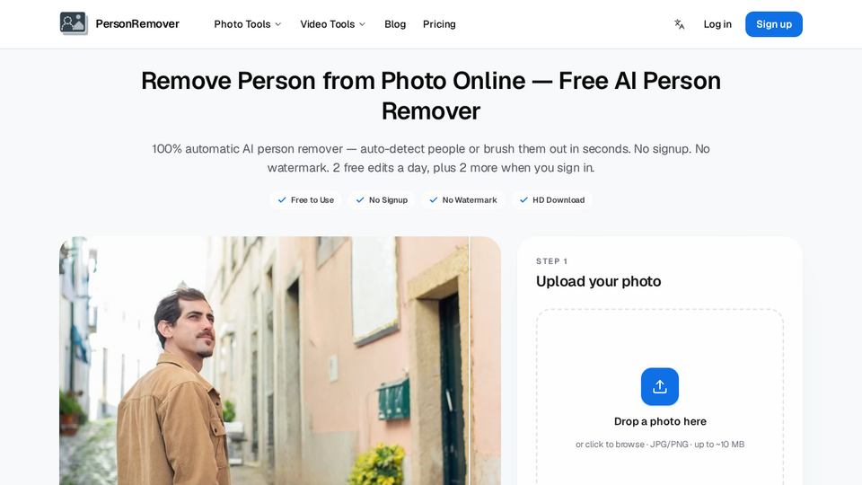 Screenshot of PersonRemover