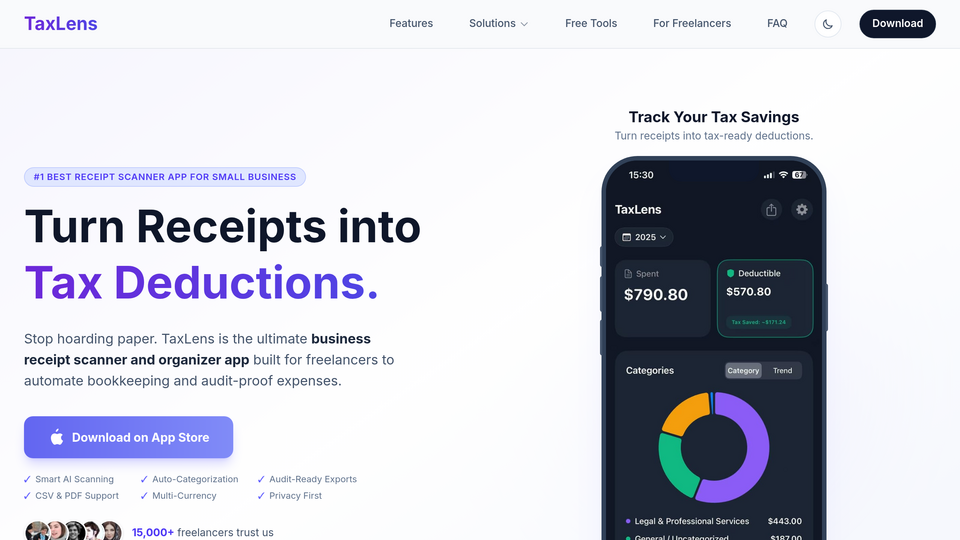 Screenshot of TaxLens